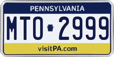PA license plate MTO2999