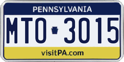 PA license plate MTO3015