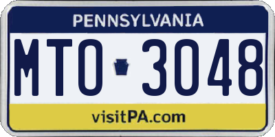 PA license plate MTO3048