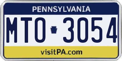 PA license plate MTO3054