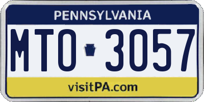 PA license plate MTO3057
