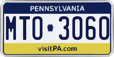 PA license plate MTO3060