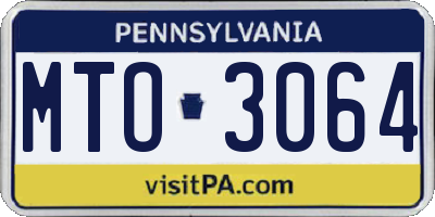 PA license plate MTO3064
