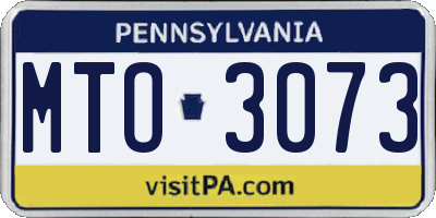 PA license plate MTO3073
