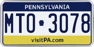 PA license plate MTO3078