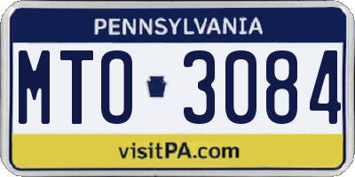 PA license plate MTO3084