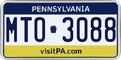 PA license plate MTO3088