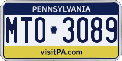 PA license plate MTO3089