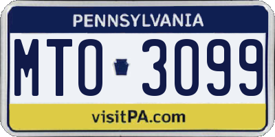 PA license plate MTO3099