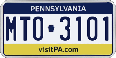 PA license plate MTO3101