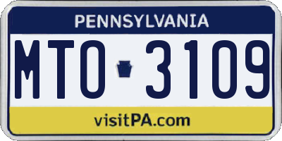 PA license plate MTO3109