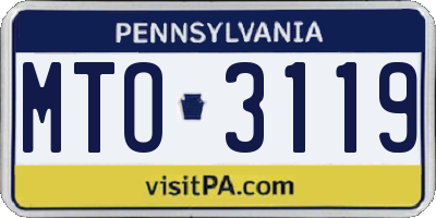 PA license plate MTO3119