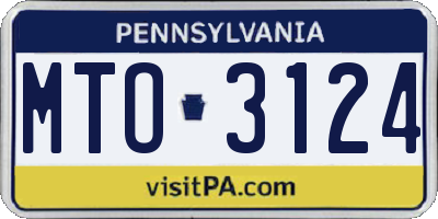 PA license plate MTO3124