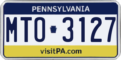 PA license plate MTO3127