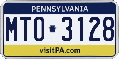 PA license plate MTO3128