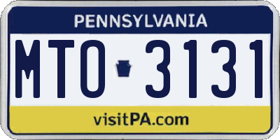PA license plate MTO3131
