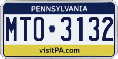 PA license plate MTO3132