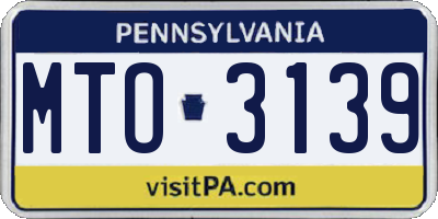 PA license plate MTO3139