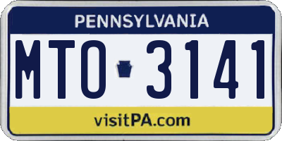 PA license plate MTO3141