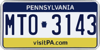 PA license plate MTO3143