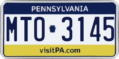 PA license plate MTO3145