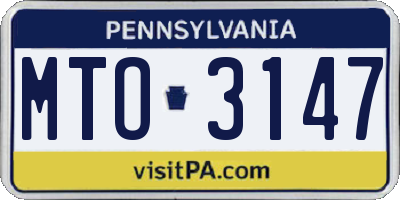 PA license plate MTO3147