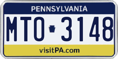 PA license plate MTO3148