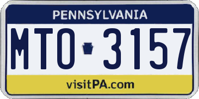 PA license plate MTO3157
