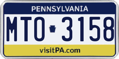 PA license plate MTO3158