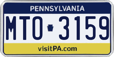 PA license plate MTO3159