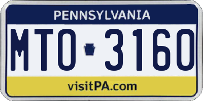 PA license plate MTO3160