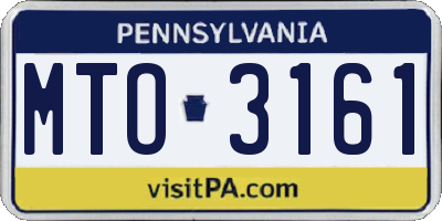 PA license plate MTO3161