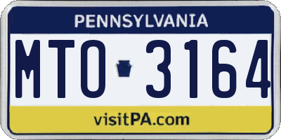 PA license plate MTO3164