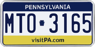 PA license plate MTO3165