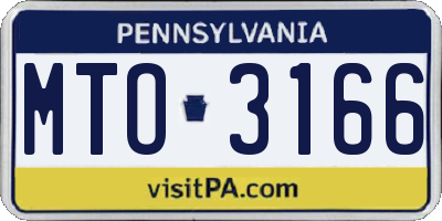 PA license plate MTO3166