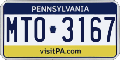 PA license plate MTO3167