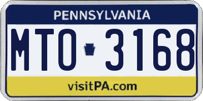 PA license plate MTO3168