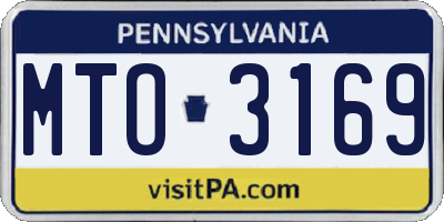 PA license plate MTO3169