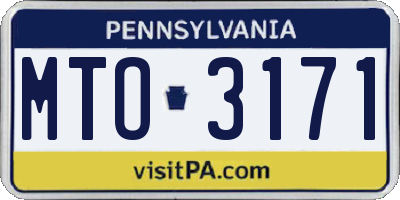PA license plate MTO3171