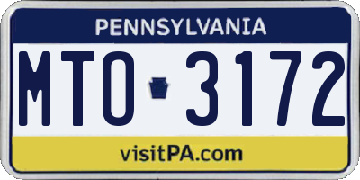 PA license plate MTO3172
