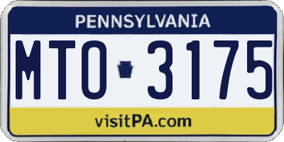 PA license plate MTO3175