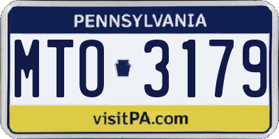 PA license plate MTO3179