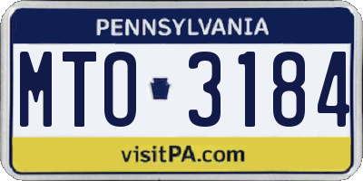 PA license plate MTO3184