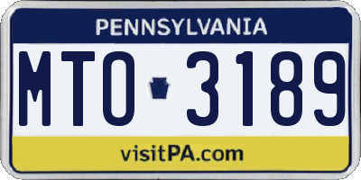 PA license plate MTO3189