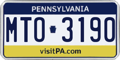 PA license plate MTO3190