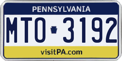 PA license plate MTO3192