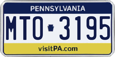 PA license plate MTO3195