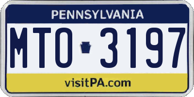 PA license plate MTO3197