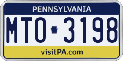 PA license plate MTO3198