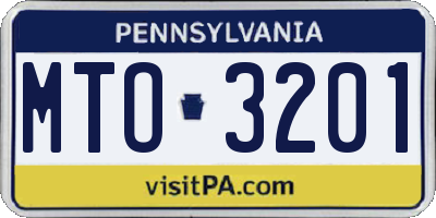 PA license plate MTO3201